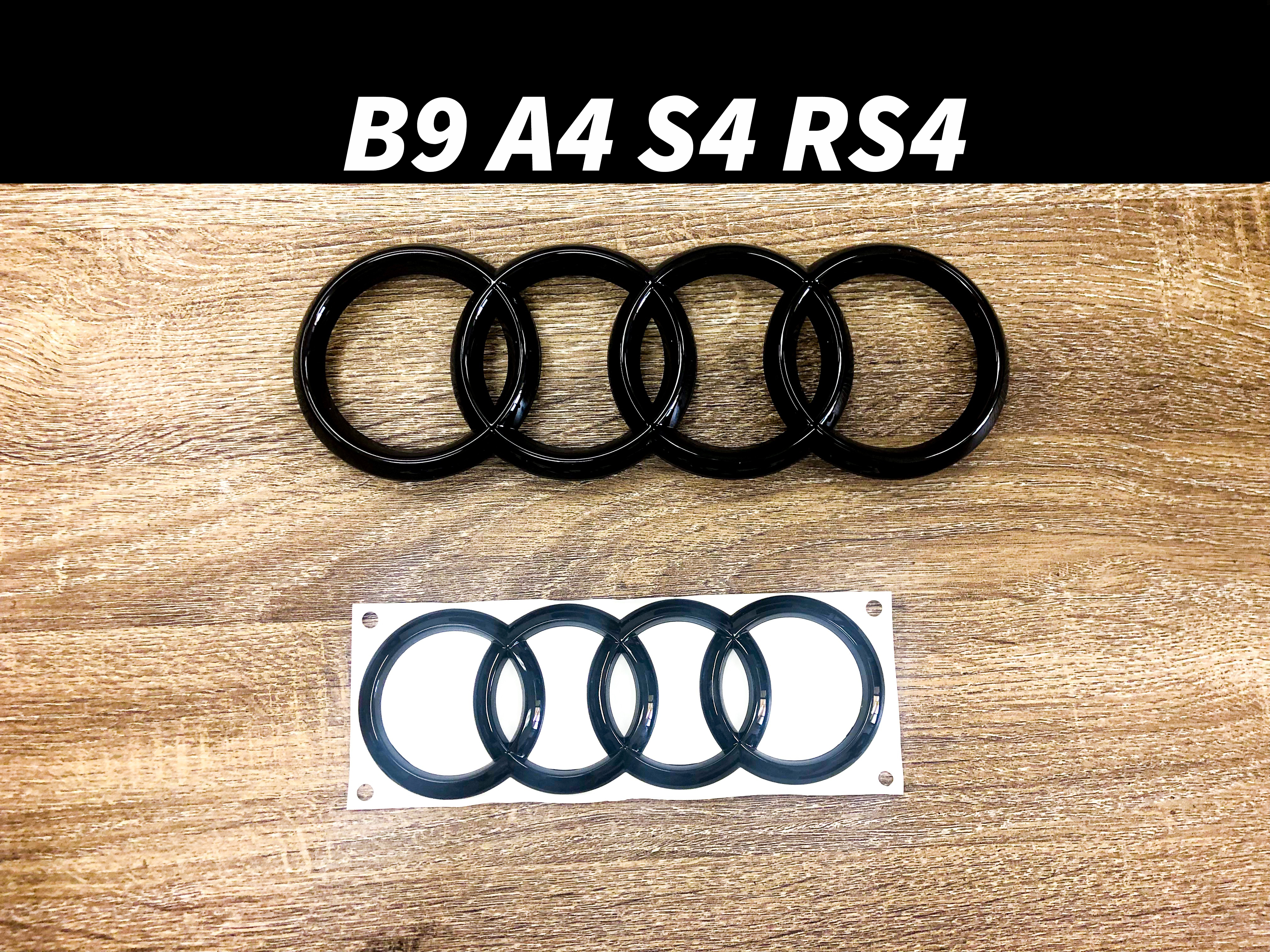 Audi Blackout Rings Emblem Badge B9 A4 S4 RS4 OEM size