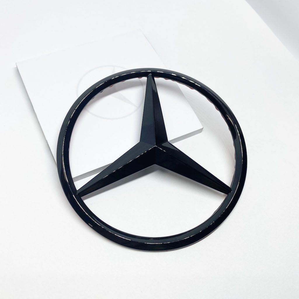 Details about   Gloss Black C43/BITURBO/AMG/W205 Rear Star Emblem Badge set for Mercedes-Benz